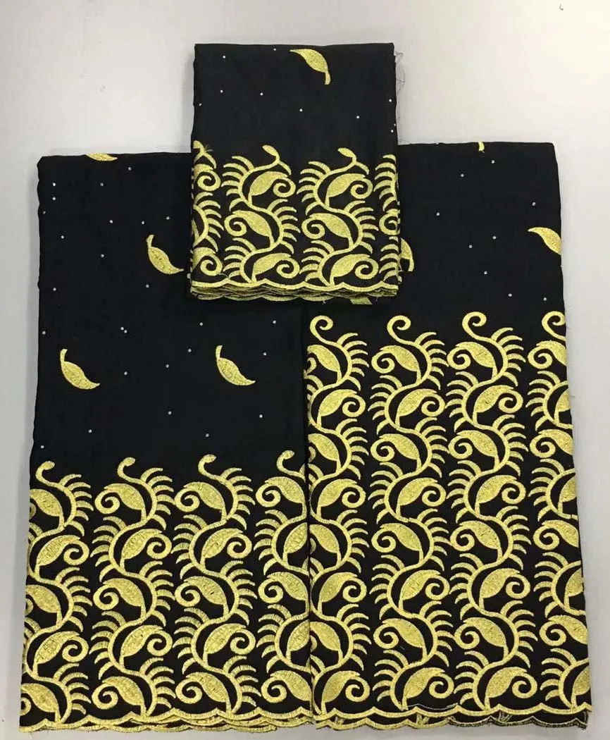 

Latest African Swiss Voile Lace 2019 High Quality black Dry Lace Embroidered Cotton Voile Lace For Man Clothes