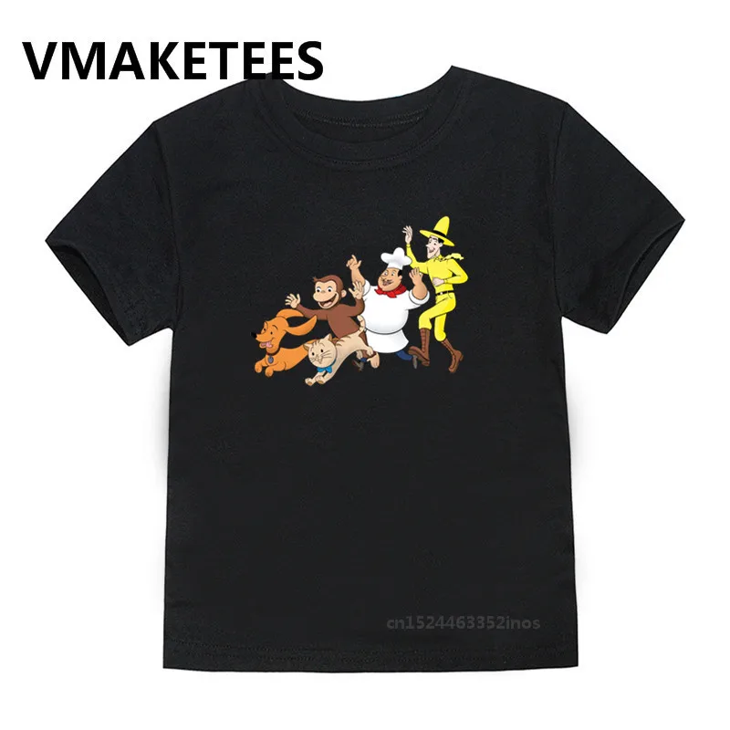 Детская футболка с забавным принтом в виде Георгия одежда с забавными животными Детская летняя футболка HKP5266N