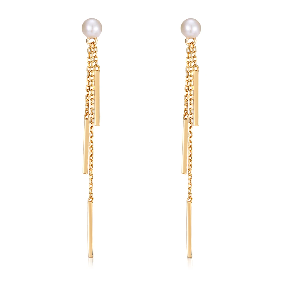 ALLNOEL Pearl Earring Sterling Silver 925 Tassel Earring Fringe Pearl Earring Drops Party Jewelry Brand Women Fine Jewelry New  (2)