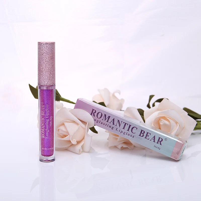12 шт./компл. Романтический медведь Liquid Metallic Блеск для губ длительный