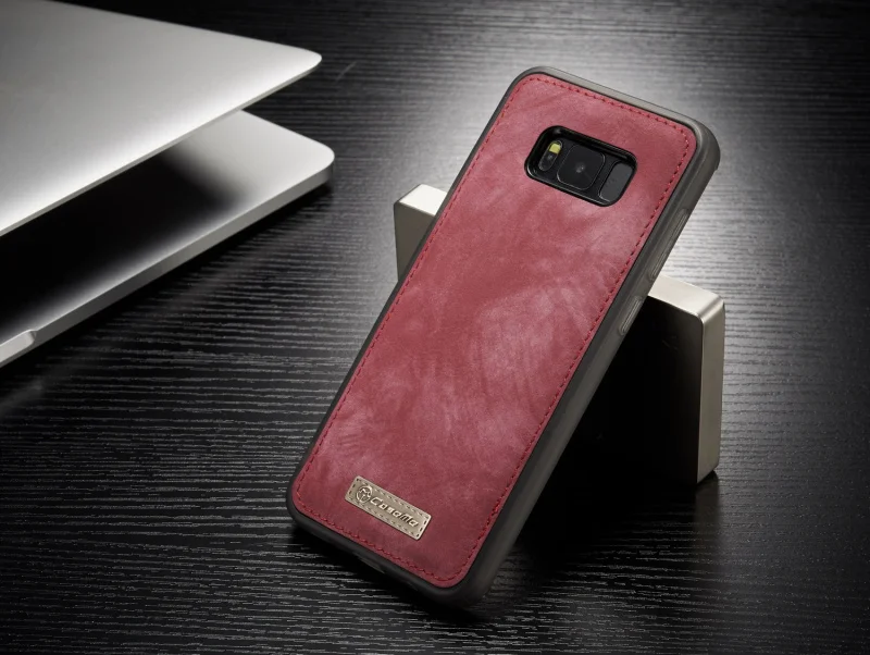 Чехол для samsung Galaxy S8/S8 Plus, магнитный винтажный кожаный+ Мягкий ТПУ силиконовый чехол для задней крышки, чехол для телефона s - Цвет: 008 red