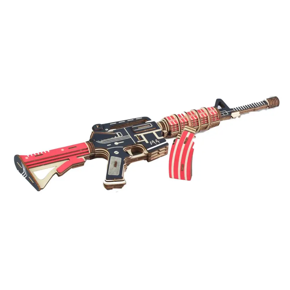 3D деревянные головоломки игрушки миннитарное оружие M4 модель ружья ручная