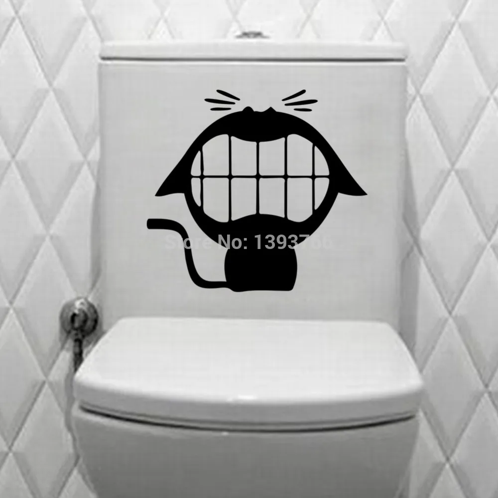 Laughing Cat Toilet Bathroom Refrigerator Wall Stickers Shop Office
