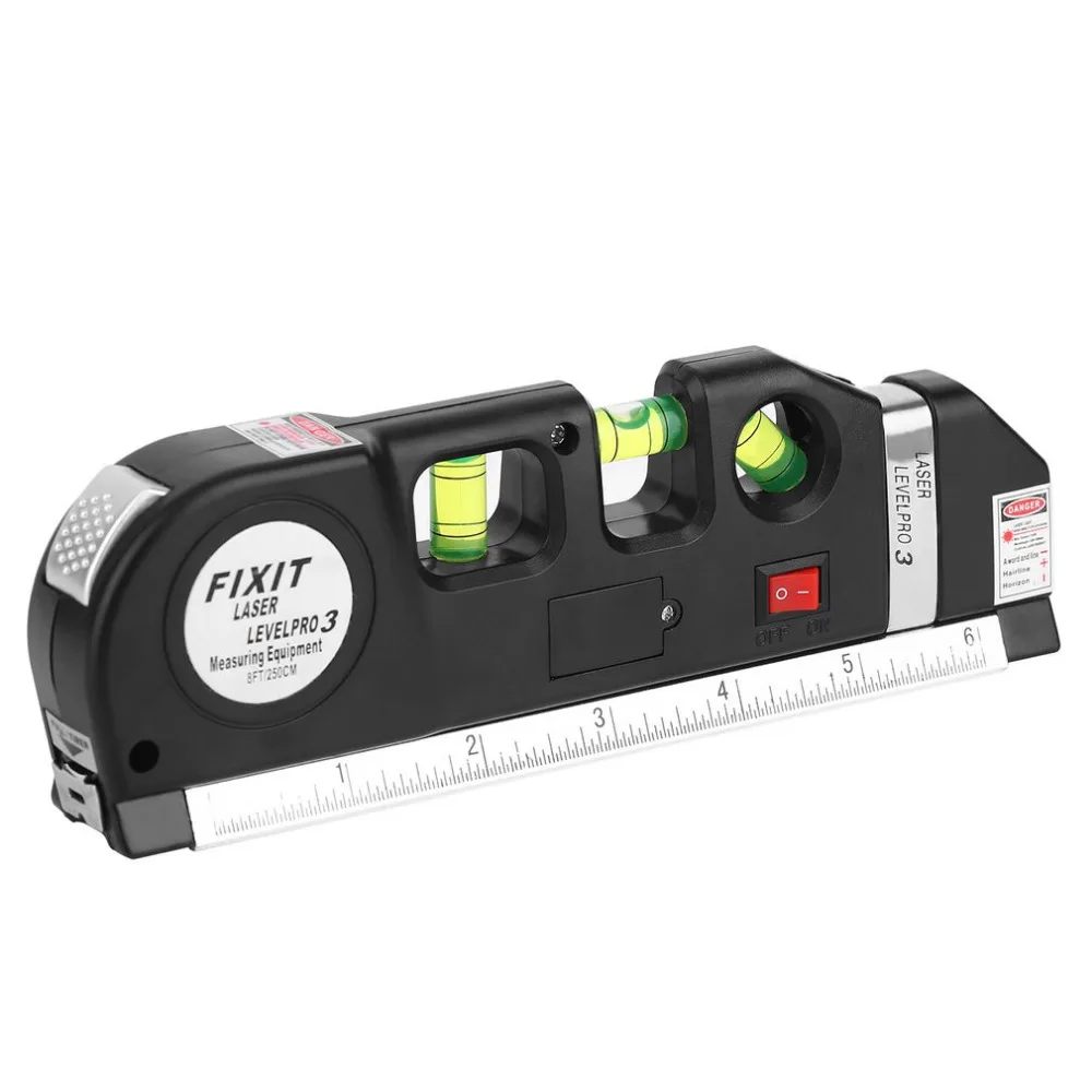 

ACEHE Laser Level Horizon Upright Measure 8FT Aligner Standard and Metric Ruler Multipurpose Measure Level Laser Black