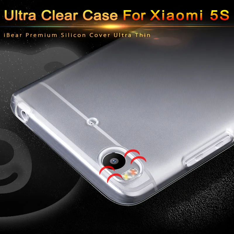 

xiaomi mi 5s mi5s case 5.15" ultra thin silicone back cover xiomi mi 5 s clear coque soft TPU housing transparent luxury