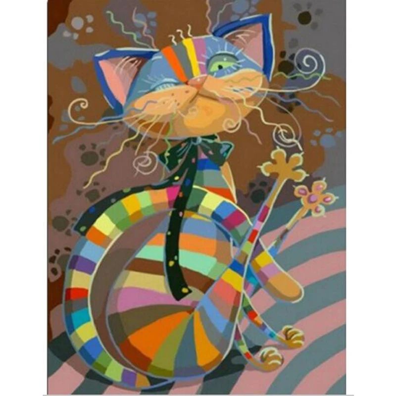 

Color Cat 3D Needlework Full DIY Diamond Painting Rhinestone Full Pattern Paintings Gift Decoration Round Diamond Embroidery