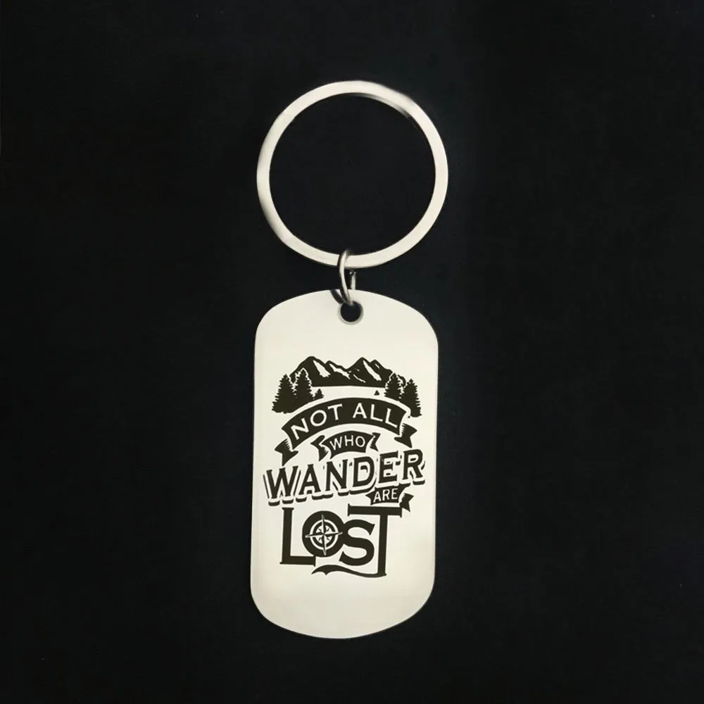 CAXYBB Stainless Steel keyring Nameplated Collar Dog Tag Military