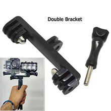 

Flash light stand camera Gopro Double Bracket Bridge Connector adapter For monopod tripod go pro hero 4 3+ 3 led light