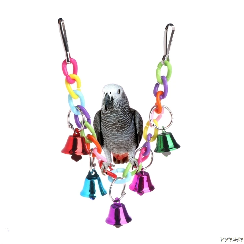 1 pc Acrylic Pet Bird Bell Toys Chew Parrot Ringer Hanging Swing Cage