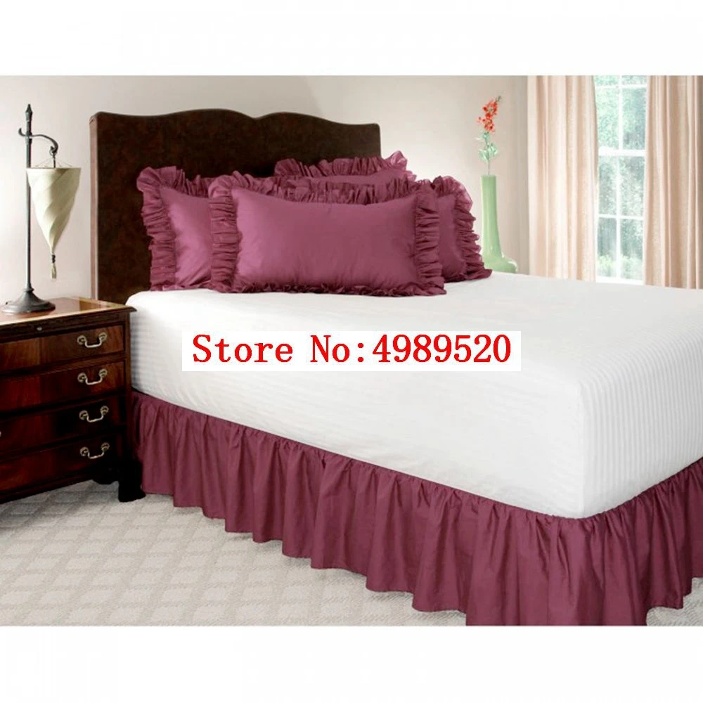 Профессиональная гостиничная кровать юбка, обернуть вокруг эластичной кровати обернуть кровать юбки, 15 дюймов падение, 14 цветов