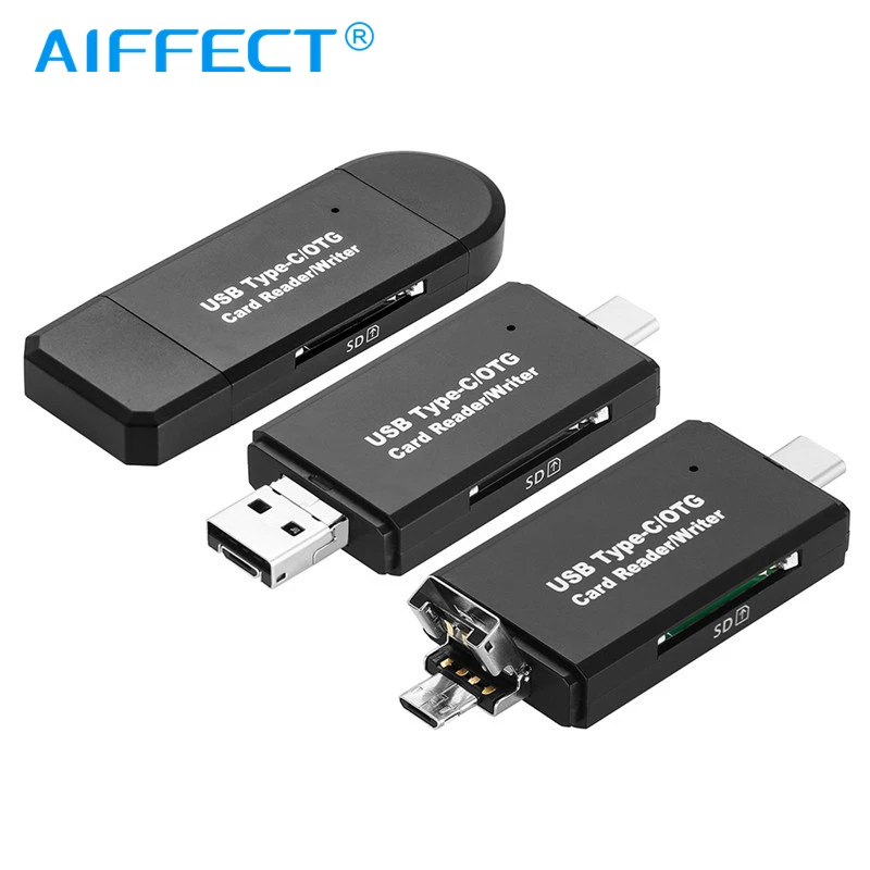 AIFFECT Тип Закрытая акционерная Компания C & Micro USB и 3 в 1 OTG кард ридер