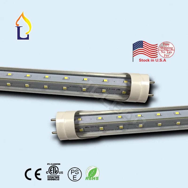 

6pcs/lot 5 years warranty 4/5/6/8ft ETL listed T8 LED Tube Lights V shape Led energy saving Bulb AC110-277V T8 led lighting