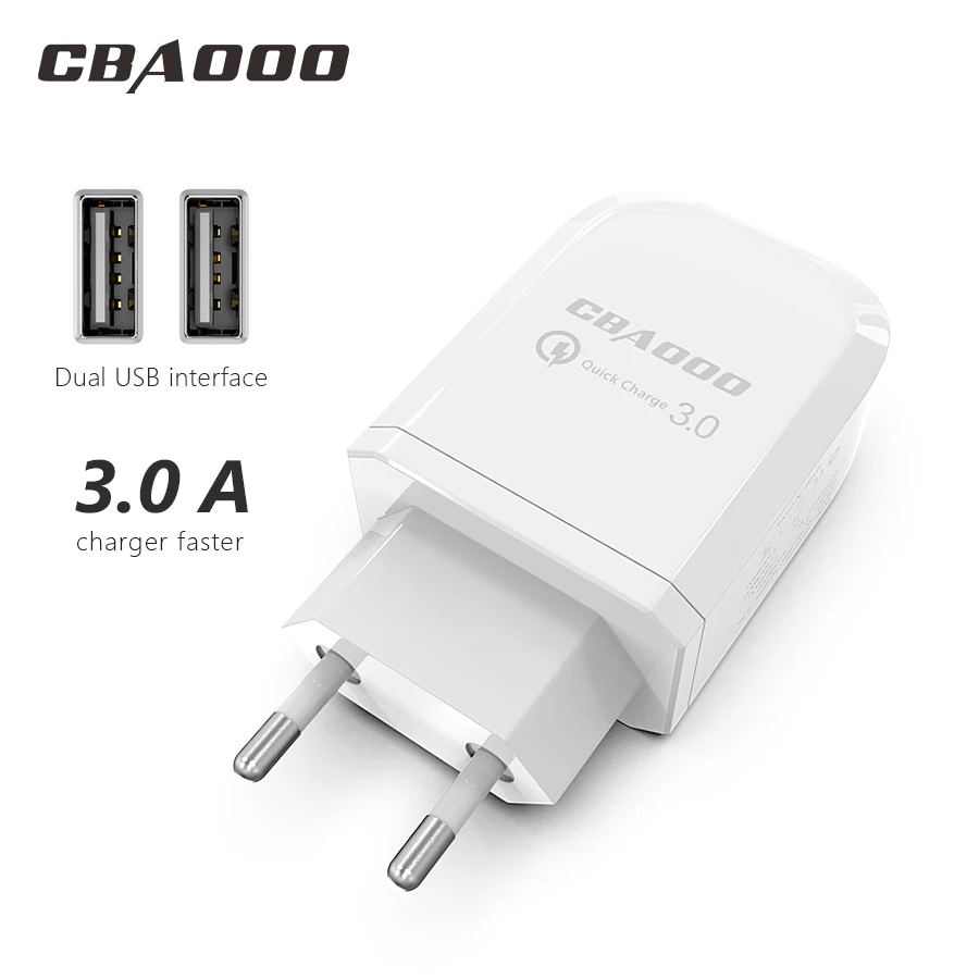 

CBAOOO Universal USB Charger Quick charge 3.0 for Iphone 7 8 EU Plug Mobile Phone Fast charger charging for Samsug Xiaomi Huawei