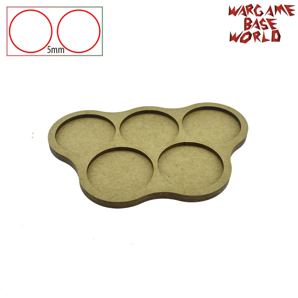 Wargame Base World-Movement Tray-5 круглых 40 мм-форма MDF