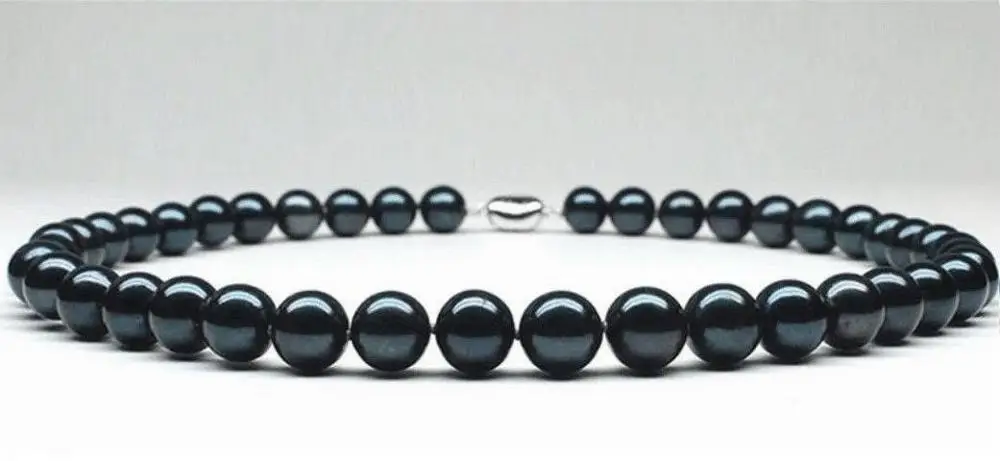 

huge 18"11-12mm natural freshwater black pearl necklace perfect AAA 925silver