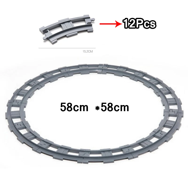 DIY строительные блоки Duploe поезд трек аксессуары железнодорожные точки изогнутый кроссовер мост части кирпичные игрушки для детей подарок для детей