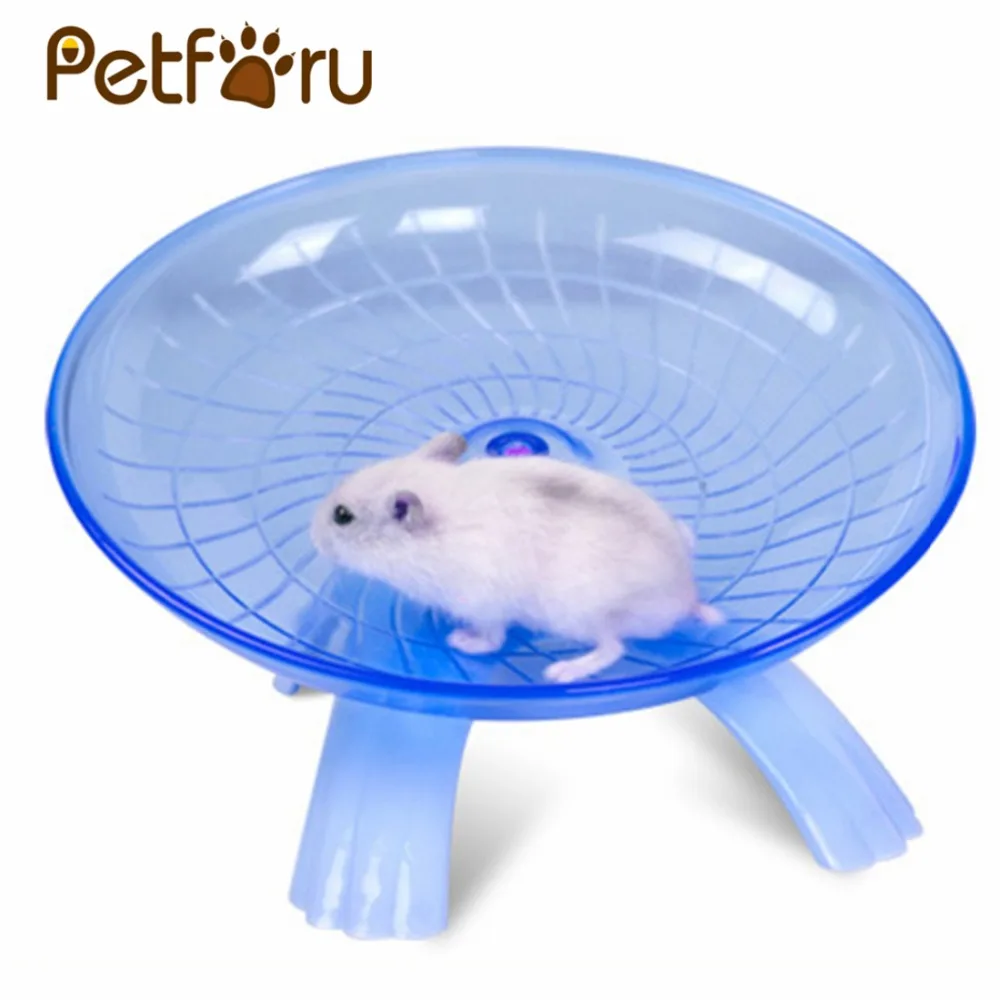 Petforu 18 سنتيمتر القطر الهامستر ماوس البلاستيك تشغيل القرص تحلق الصحن الحيوانات الأليفة ممارسة الرياضة الركض عجلة