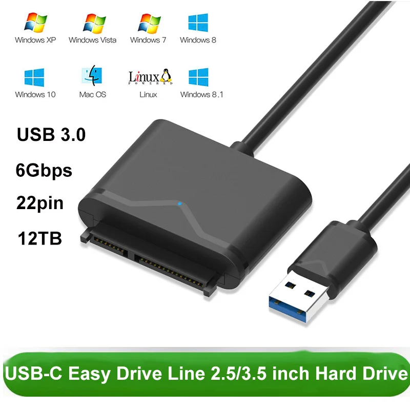 

SATA USB Cable Adapter W/ UASP USB 3.0 to Sata Converter for Samsung 2.5 3.5 HDD SSD Hard Disk USB Sata Adapter + Power Adapter