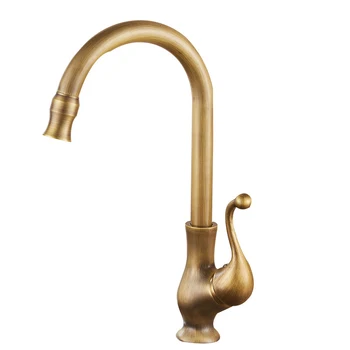 

European Style Copper Basin Faucet Antique Kitchen Bathroom Faucet Sink Single Handle Tap Deck Mounted Mixer Tap Cold And Hot