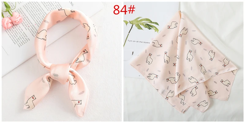 Модный принт квадратный шелковый шарф для женщин Малый размеры тощий мешок tie band ленты средства ухода за кожей Шеи головной платок атласные