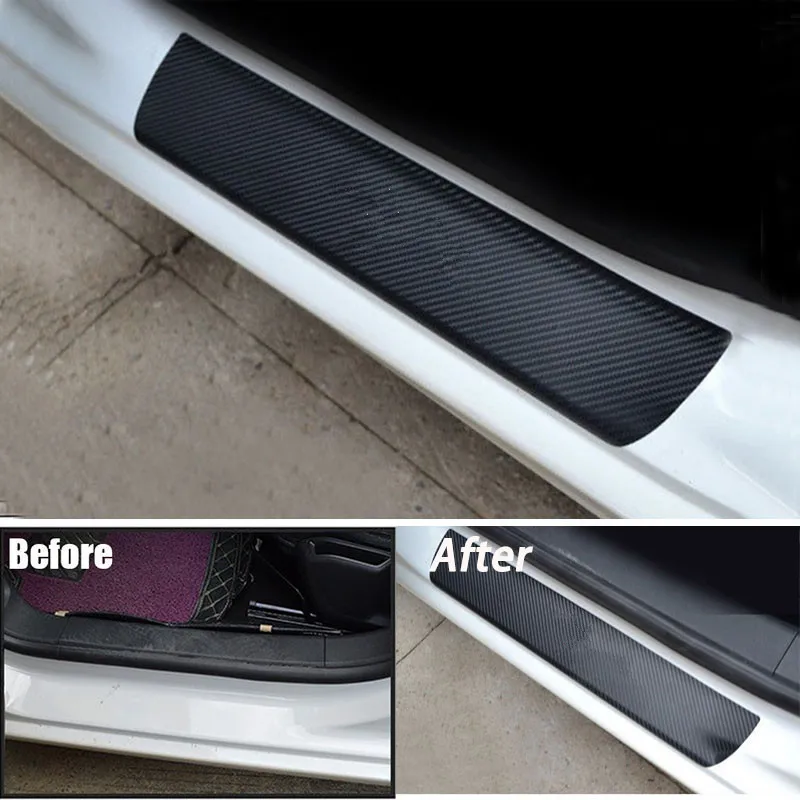 

for Chery 2010-2013 Tiggo Carbon Fiber Car Door Sill Sticker Auto Door Protection Anti Scratch None Slip Scuff Cover Decal