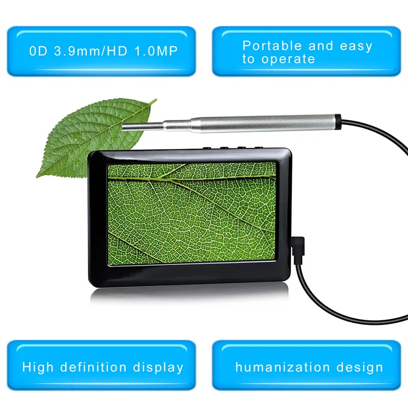 

Cewaal New 720P 1MP Inspection Camera 4.3 inch display Endoscope Camera 3.9mm1.5M Endoscope Borescope3.9mm 1mp 6LED Endoscope
