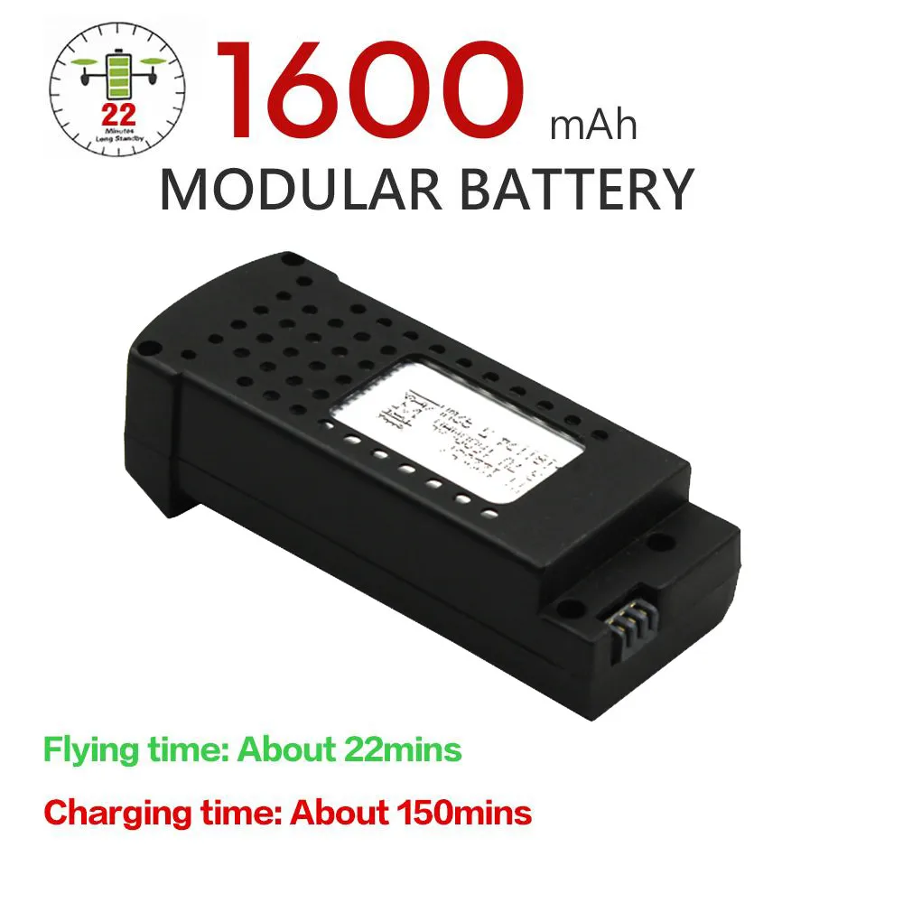 

Rc Accessories Lipo Battery 1 Cable + 3 x 3.7V 1600mAh Battery For SG106 WIFI FPV RC Quadcopter Drone Module Battery Set