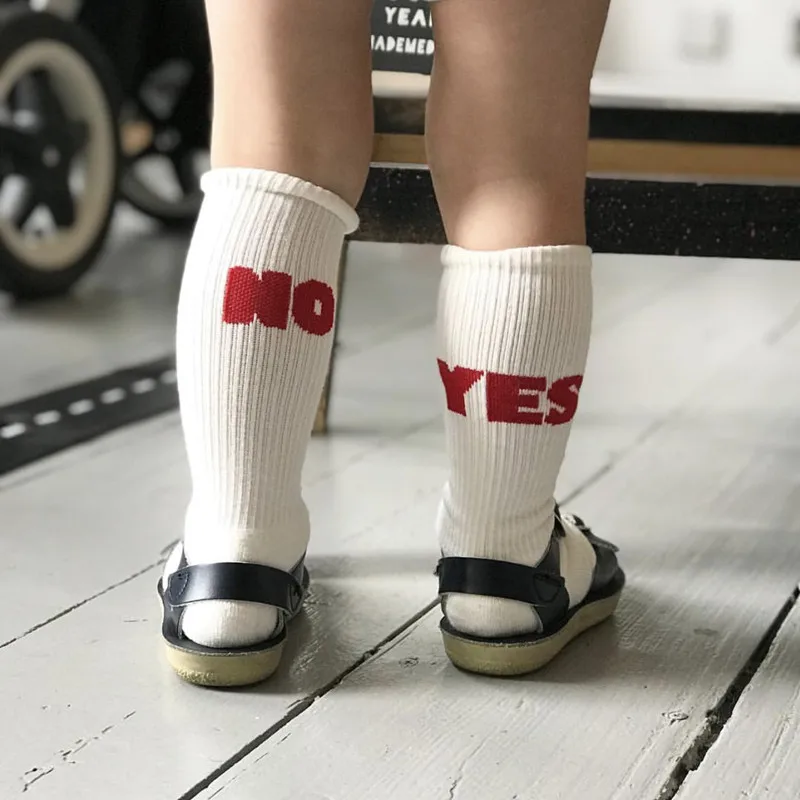 

EnkleiBB 2019 Bobo Baby Kids Tube Socks Baby Girl Fashion Design Middle Tube Socks Children Boy Bobo Kids Sock Yes No Letters