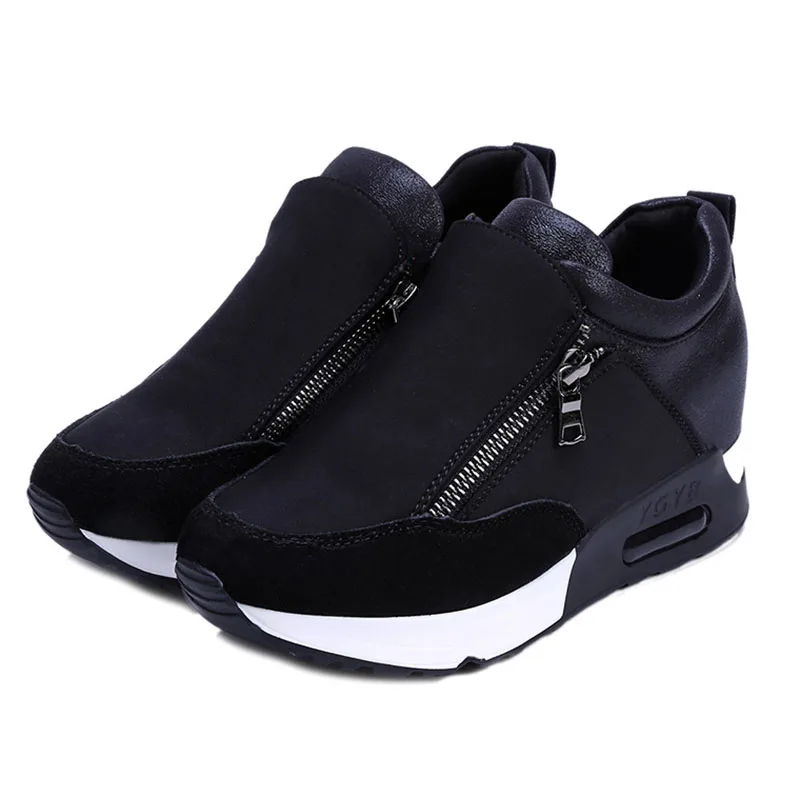 2019 Women Increased Shoes Women Fashion Platform Loafers Printed Casual Shoes Woman Wedges Shoes
