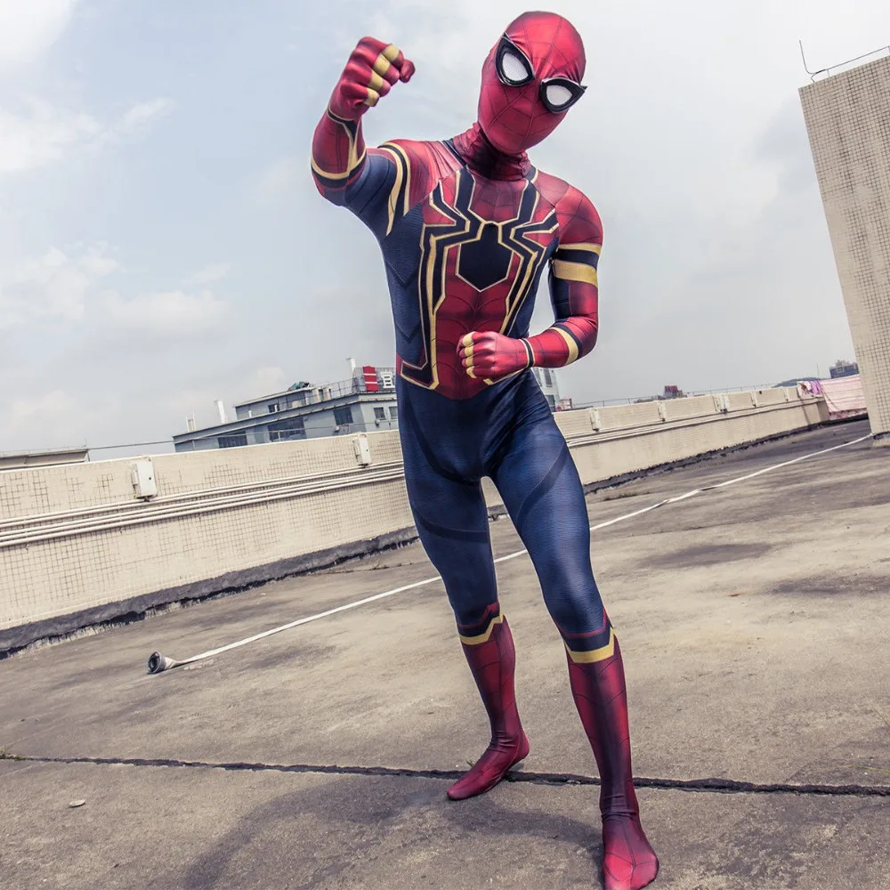 Cosplay Avengers 3 Infinity War SpiderMan Kids Jumpsuit Spiderman Mask Suit New2