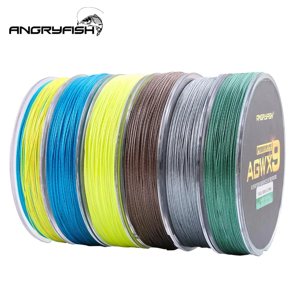 ANGRYFISH Diominate X9 PE Line 9 Strands Weaves Braided 300m/327yds Super Strong Fishing Line 15LB-100LB Yellow ANGRYFISH Diominate X9 PE Line 9 Strands Weaves Braided 300m/327yds Super Strong Fishing Line 15LB-100LB Yellow