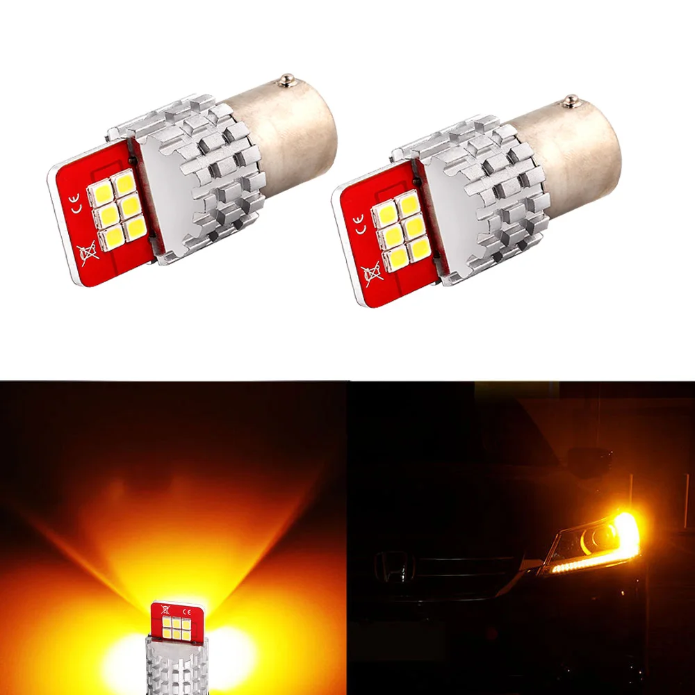 2x1156 7507 Bau15s PY21W светодио дный лампы 12-SMD для автомобиля спереди или сзади боковой