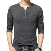 2017 New Fashion Brand Men Clothes Solid Color Long Sleeve Slim Fit T Shirt Men V Neck Cotton T-Shirt Casual T Shirts 4XL 5XL