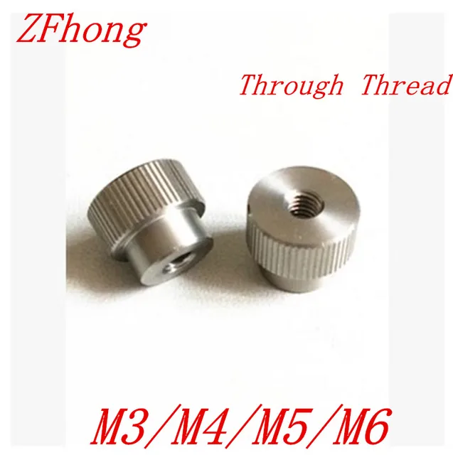 20pcs M3 M4 M5 M6 Stainless Steel Knurl Nut Step Through thread Hand