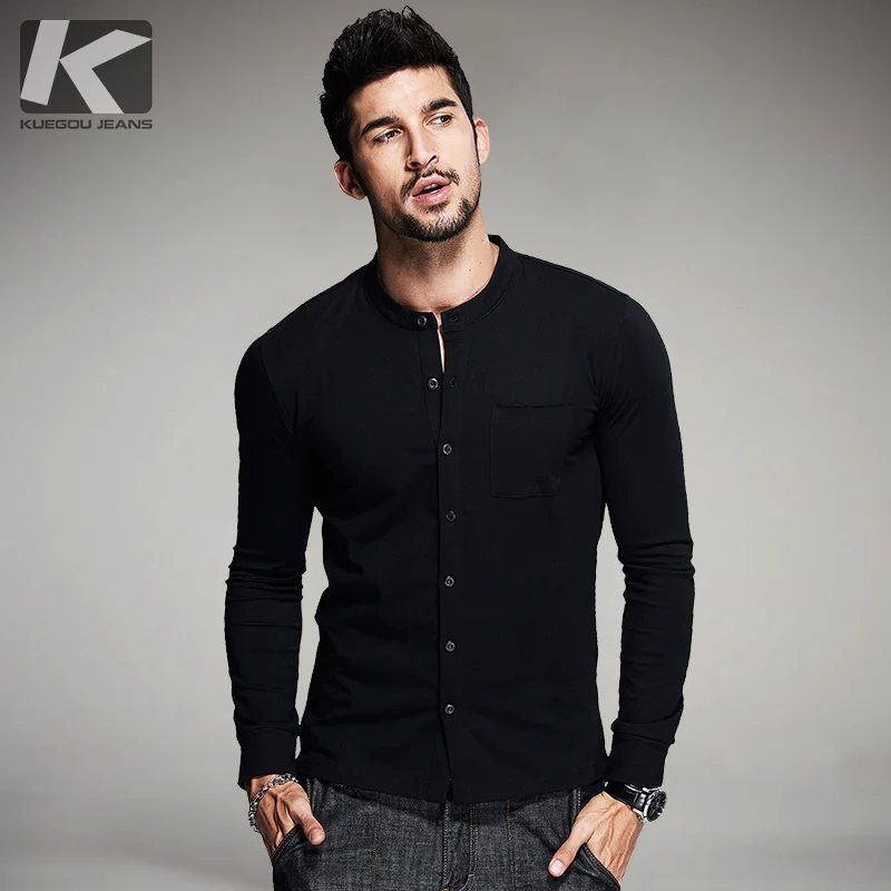 Aliexpress.com : Buy KUEGOU Autumn Mens T Shirts Button