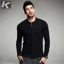 2016 herbst mens fashion t shirts taste schwarz marke clothing mann langarm kragen strickjacke t-shirts oberseiten-stück plus größe
