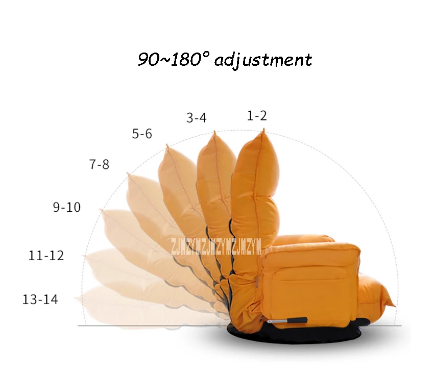 KS781042 14-gear Регулировка из искусственной кожи вращающийся диван спальня чтение диван ленивый диван гостиная шезлонг расслабляющий татами