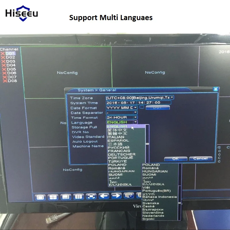 Hiseeu 4Ch 8Ch Mini NVR real P2P CCTV network video recorder VGA HDMI ouput ONVIF 2.0 For 1080P IP Camera Security System XMeye