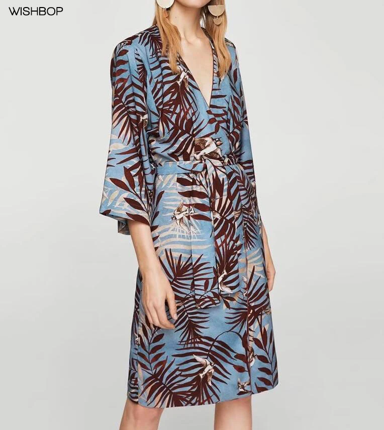 wrap dress 3 4 length sleeve
