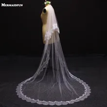 Романтические ресницы кружева край два слои, Свадебная Фата с расческой 2 T покрытие лицо свадебная фата