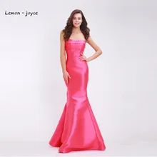 Lemon joyce элегантные фуксия вечерние платья без бретелек без рукавов Простые Вечерние платья Русалка размера плюс