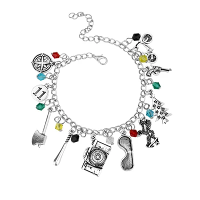 Stranger things inspired 'RUN' 011 Bracelet with hanging Christmas light wristlet men women jewelry - Окраска металла: Светло-желтый, золотистый цвет