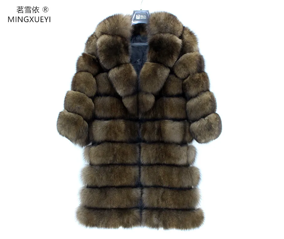 

New Blue fox fur coat imitation sable high-end collar collar winter warm lady jacket female removable sleeves