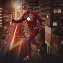 Manles The Flash Cosplay Costume With Boots Men’s Costume The Flash Season 1 Barry Allen Costume Flash Superhero Cosplay