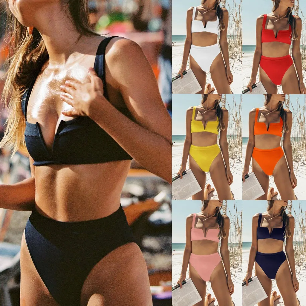 

Women Push-Up Padded Bra Beach Bikini Set Swimsuit Swimwear swimsuit swimwear bathing bikini set padded Bathing Suit
