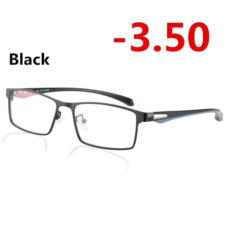 Полная оправа солнцезащитные фотохромные очки для близорукости оптические мужские Студенческие очки для близорукости очки по рецепту оправа-1,0-4,0 - Цвет оправы: black -3.50