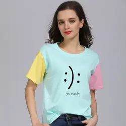 Вы решите Забавные футболки для женщин Kpop летняя креативная футболка Harajuku топы K-pop футболка Kawaii с коротким рукавом и круглым вырезом
