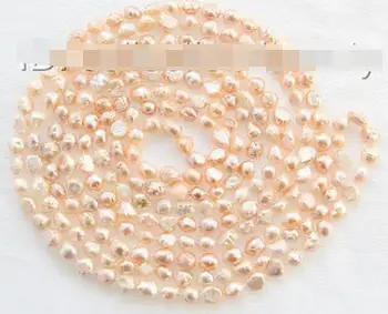 

stunning long 100" 7-8mm baroque pink freshwater cultured pearl necklace m647