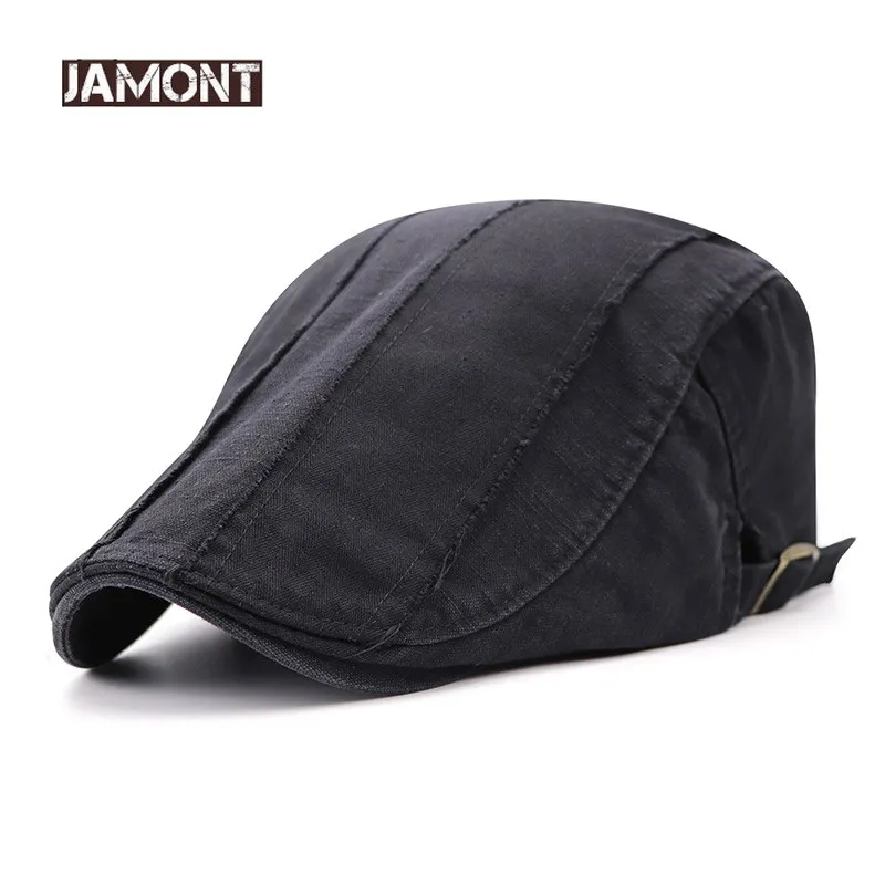 

JAMONT 2018 new Casual Men's Hat Cotton Berets Simple Style Visors Cap Men Flat Hats Casquette Distressed Sun Visor Multicolor