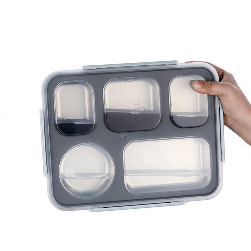 Baispo Leakproof Lunch Box Thermal Bento Box with Tableware Food Container with Compartments For Students Office Worker